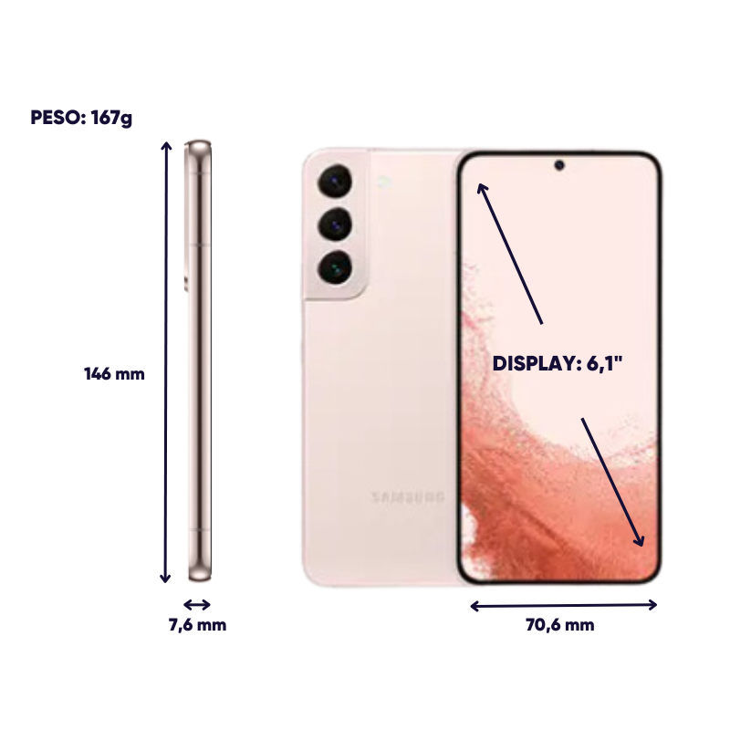 Dimensioni e peso Samsung Galaxy S22